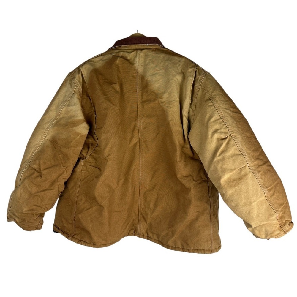 *Flawed Carhartt Arctic Duck Coat 2XL Quilt Lined Corduroy Collar USA C003 BRN - Picture 13 of 16